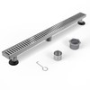 Shower Drain Stainless Steel for Bathroom: Brushed Nickel Linear Shower