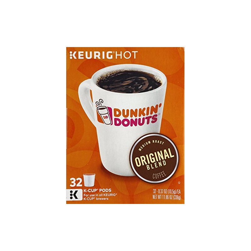 Dunkin' Donuts Original Blend Medium Roast Coffee, 32 K Cups