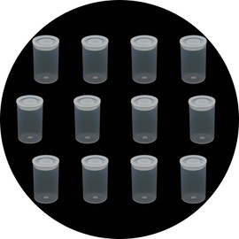 PINE & LINEN 12pcs Clear Film Canisters with Lids,33mm/1.3inch Caliber Plastic Film Canisters Camera Reel Containers, Storage Containers for Science Art Projects/Sewing Hobbyists