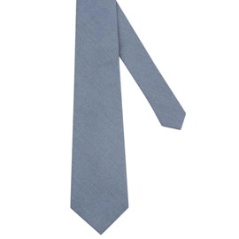 Mens Slim Width Color Linen Neckties - Standard and Extra Long Tie (Slate Blue, Standard 58 ")