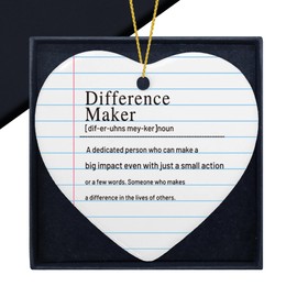 Difference Maker Definition Ornament, Difference Maker Gift, Appreciation Gifts for Coworkers Boss Manager Teacher Mentor Nurse Doctor, Heart Ornaments for Christmas Tree, Christmas Hanging Ornament