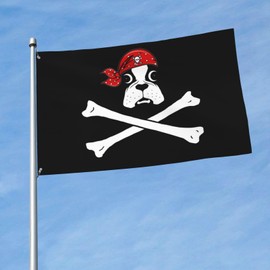 zyatbwi Pirate Dog Skull Flag 3x5 Ft Home Outdoor Indoor Garden Home Decoration Banner
