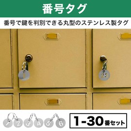 Felimoa Round Numbers Stainless Steel Door Number Tags with Key Ring (Set of 1-30)