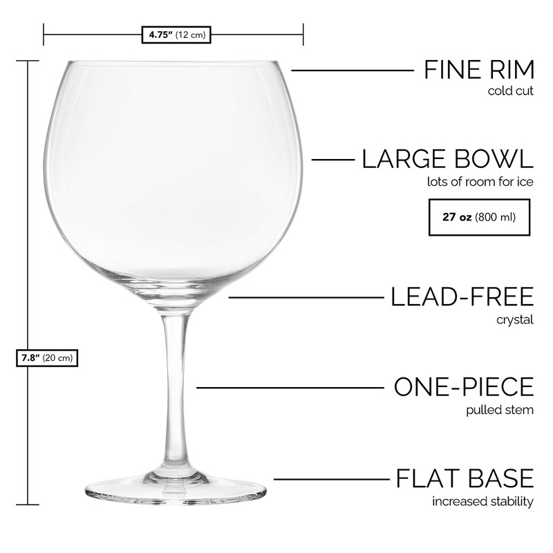 Final Touch Gin Cocktail 27 Ounce Glass