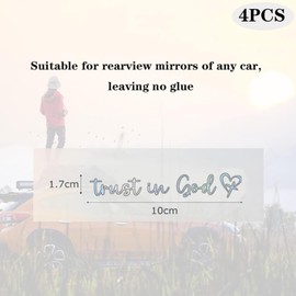 4PCS Trust in God Rearview Mirror Sticker, Christian Car Accessories, Car Stickers and Decals for Women, Cute car stickers, Mirror Decals, Valentines Day Gifts for Her,Fits for Women Drivers (青色)