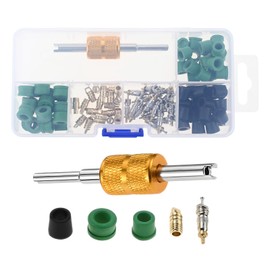 Gohantee Air Conditioning O Ring Kit, HVAC Hose Gasket, Valve Core Service Flush Kit, A/C System Compressor Gasket Seals for Repair, Plumbing, Air or Gas Connections, 101 Pcs