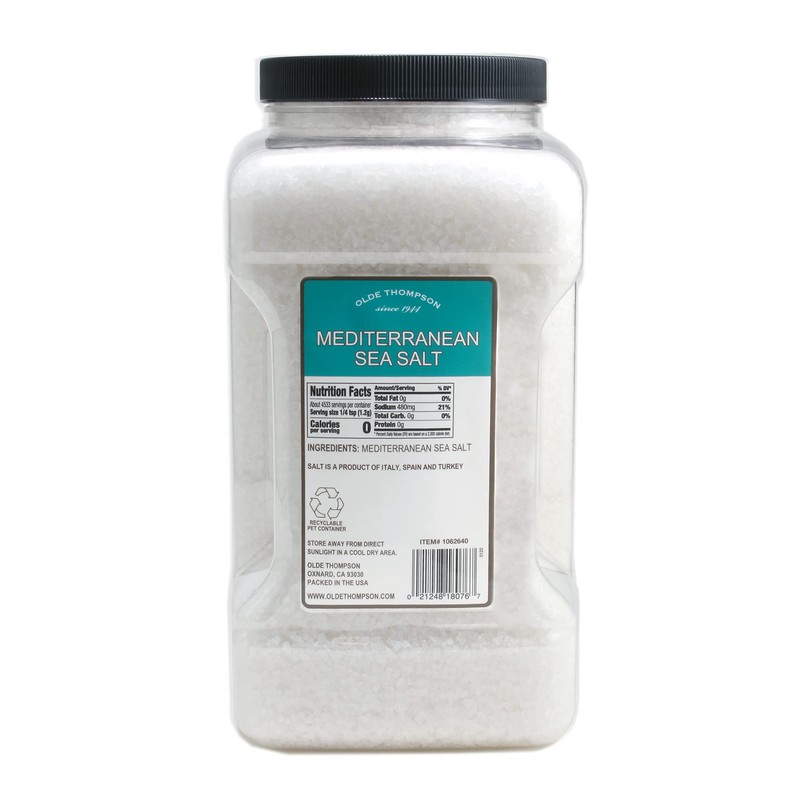 Olde Thompson Mediterranean Sea Salt, Coarse Grain, 12 Pound, Bulk