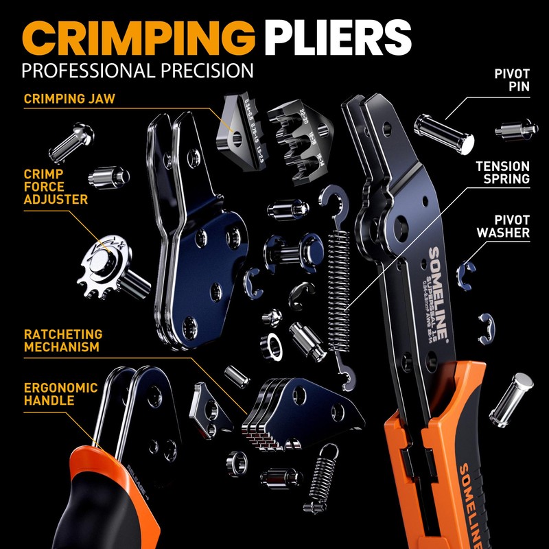 SOMELINE Waterproof Automotive Connector Crimping Tool Kit, 1/2/3/4/5 Pin Waterproof