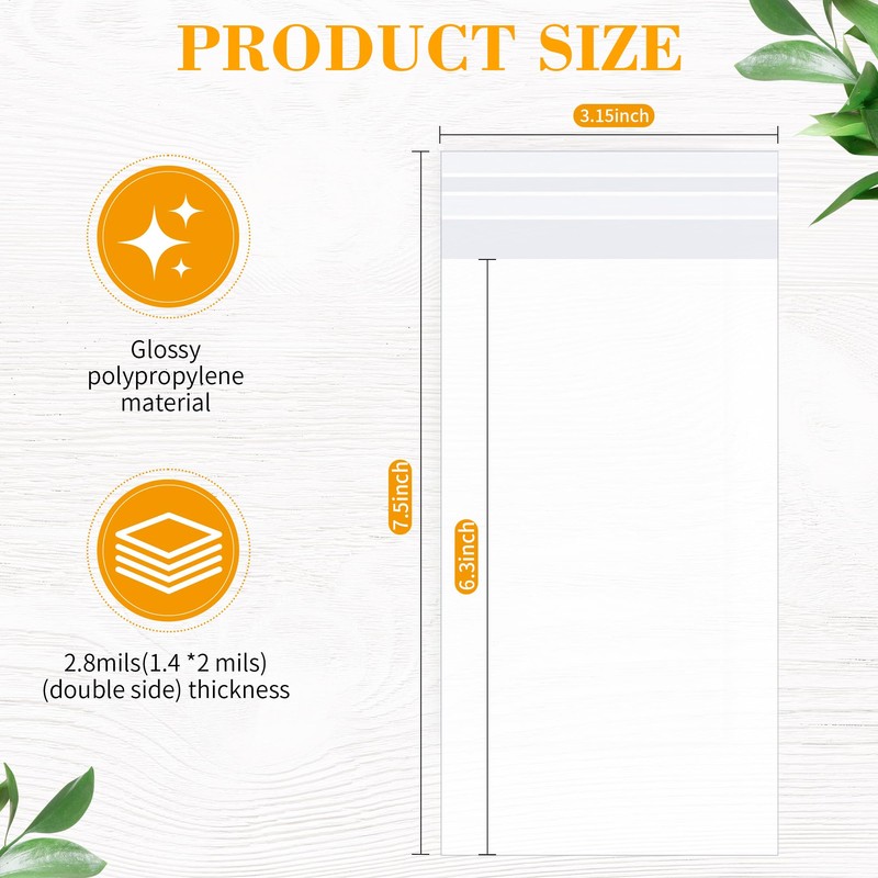 Miraclekoo 100 Pcs Popsicle Bags, Clear Self Sealing Cellophane bag