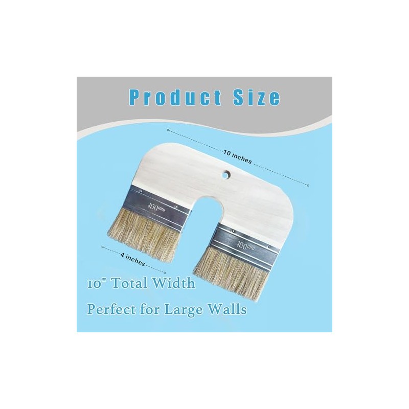 4-Inch Natural Bristle Limewash Brush – U-Shaped Double Bristle for