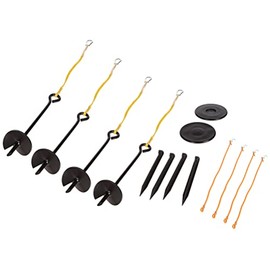 Park & Sun Sports Outdoor Volleyball Beach/Sand Adaptor Kit with Ground Stakes: Auger Anchor Set, Blue