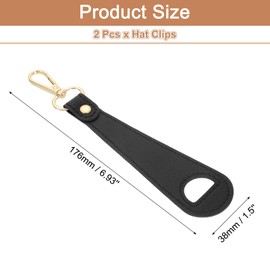 sourcing map 2 Pcs Hat Clip for Travel on Bags, Hands-Free Bag Backpack Hat Holder Accessories for Hanging on Handbags Totes Luggage, Black
