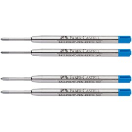 Faber-Castell Ballpoint Pen Refill (Pack of 4, Extra Wide, Blue)