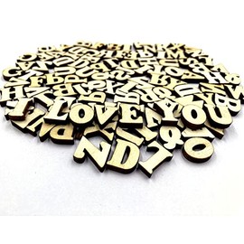 Aliotech 100Pcs 0.6inch Natural Wooden Letters for DIY Crafts