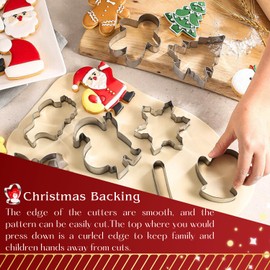 Orapink 9 Pieces Christmas Cookie Cutters,Stainless Steel Cookie Cutter Set,Holiday Cookie Biscuit Cutter Set - Santa Claus,Christmas hat,Snowflakes,Christmas ornaments