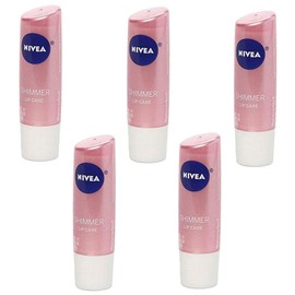 NIVEA Shimmer Radiant Lip Care 0.17 oz (Pack of 5)