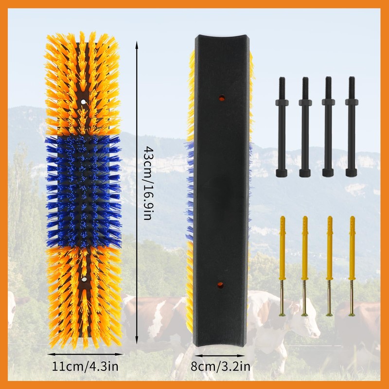 Livestock Scratch Brush With 16 Screws，Animal Back Scratching Brush for