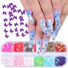 Butterfly nails glitter sequins, 12 colours 3D holographic butterflies for