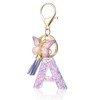ORUZA Alphabet Initial Letter Keychain, Purple Initial Letter Keyring with