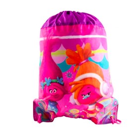 Trolls Gym Bag Shoe Bag Nursery Backpack Bag Poppy 40 x 30 cm, black