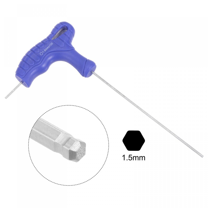 uxcell 1.5mm Ball End Hex Key T-Handle Wrench Spanner, Metric