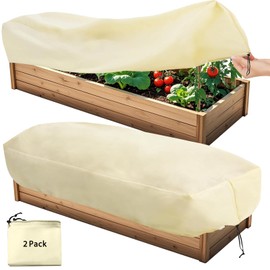 COZYDIG 2-Pack Winter Plant Covers Freeze Protection, 59"x17.7"x15.7"Rectangular Garden Covers for Raised Beds & Outdoor Plants, Reusable Frost Cloths for Tree,Shrubs Cold Weather Protection