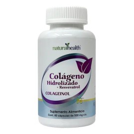 Colágeno Hidrolizado Y Resveratrol 60 Capsulas de 500 mg Naturalhealth