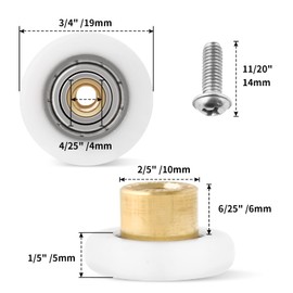 8 Pcs Shower Door Rollers Replacement Bathroom Pan Glass Sliding Door Pulleys Sliding Door Rollers Replacement Shower Door Rollers Runners Wheels