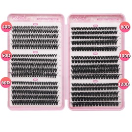 Individual Eyelashes Wispy Cluster Lashes D Curl Natural Lash Clusters Fluffy Lashes Individual Cluster 600Pcs Volume Lash Extensions DIY Eyelash Extensions for Beginners(40D+50D+60D+80D+100D+120D)