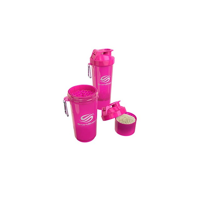 SmartShake Slim NEON PINK 500ml Multifunctional Protein Shaker
