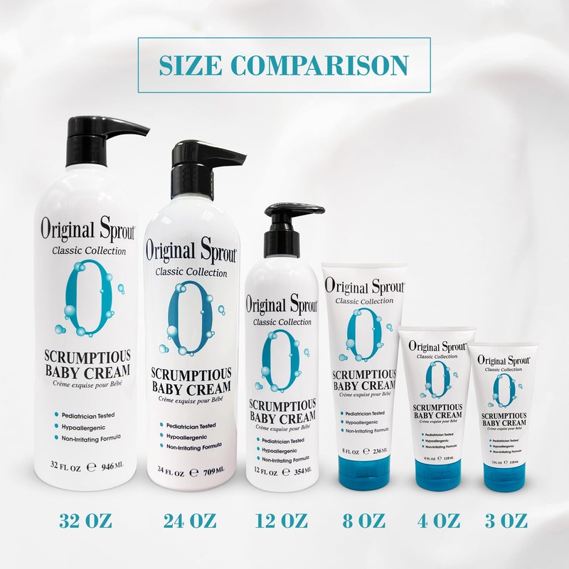 Original Sprout Scrumptious Baby Cream, Gentle Moisturizing Cream for Dry,