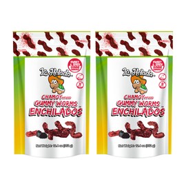 La Helada Gummy Worms Bag 2 Pack - Dulces Enchilados - Spicy Gummy Worms - Chamoy Candy - Spicy Gummies - 2/12.4oz Bags