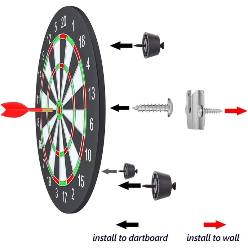 Dartboard Bracket Hanging Kit – Stainless Steel Wall-Mount Bracket with