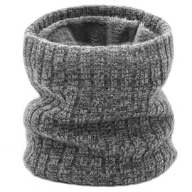 lifwimner Snoods for Men Women Winter Neck Warmer Scarf Thermal Fleece Double Layer Windproof Ski Mask for Cold Weather Gift (Gray)