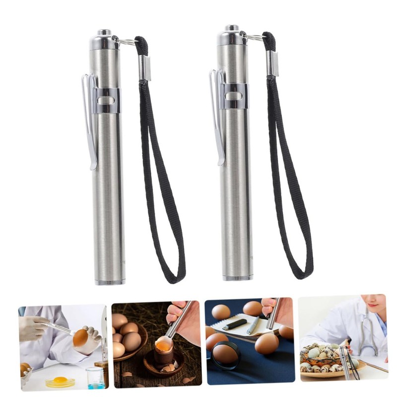 Totority 2Pcs Portable Household Egg Candler Lights Durable Candling Lamps