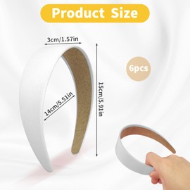 Pack of 6 Women's Wide DIY Colourful Hair Bands, 3 cm Classic Wide Headband Headband, Colourful Wide for Women and Girls