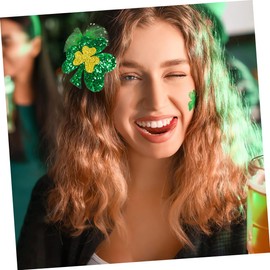 Beavorty 6pcs Designed Hair Clips for Adorable St Patrick Day Party Barrettes Featuring Clover Leprechaun Rainbow and More Hair Accessories for Boys