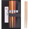 GLAMFIELDS Reusable Chopsticks Japanese Natural Wooden 5 Pairs Classic Style