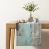 Rustic Table Runner Linen Teal Boho Table Runner Modern Turquoise