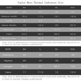 Men Thermal Underwear Set - Winter Thermal Long Johns Mens Warm Top and Bottom Set Black