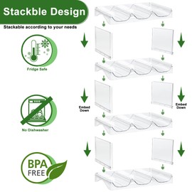 JUSTEER Water Bottle Organizer - 8 Pack Stackable Water Bottle Storage Rack, Water Bottle Organizer for Cabinet, Kitchen Pantry, Fridge, Tumbler Travel Cup Organizer Holder, Plastic Wine/Drink Rack