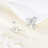 SHEAISRS Bow Pearl Earrings Sterling Silver Bow Stud Earrings For