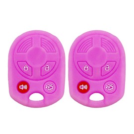 WEIBISS 2Pcs Silicone Key Fob Cover Protector Keyless Jacket Remote Holder for Ford Escape Explorer Mustang Transit Fusion Focus Lincoln Navigator Zephyr, Purple