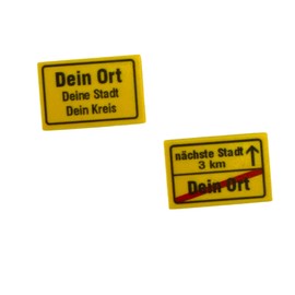 CMC imports Individual Clamping Block Place Sign on a 2 x 3 Nubs Tile/Tile - Choose Your Desired Place - Set of 2 Place Entrance and Exit City Accessories Compatible