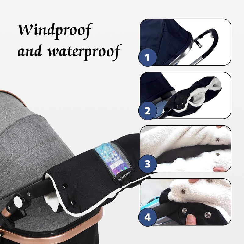 Pram Hand Warmer, Gloves Pram, Hand Muff for Prams, Warmer,