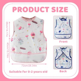 HAMKU 2 Stück Baby Lätzchen, Lätzchen Baby Abwaschbare, Wasserdicht Lätzchen mit Tasche, Babylätzchen Kinder Lätzchen Passend für 6-24 Monate boys girls