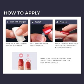 KISS imPRESS Manicura a presión, kit de uñas, tecnología PureFit, uñas cortas a presión, cuadradas, antes del atardecer, incluye almohadilla de prepar