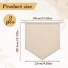 LXUEJIE 2 Pcs Blank Pennant Flag, Cotton Canvas DIY Banner,