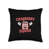Cranberry Squad Cute Cartoon Can Funny Thanksgiving Food Throw Pillow