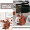 2Pcs Squirrel Shaped Tape Dispenser Wooden Desktop Tape Cutter Tape